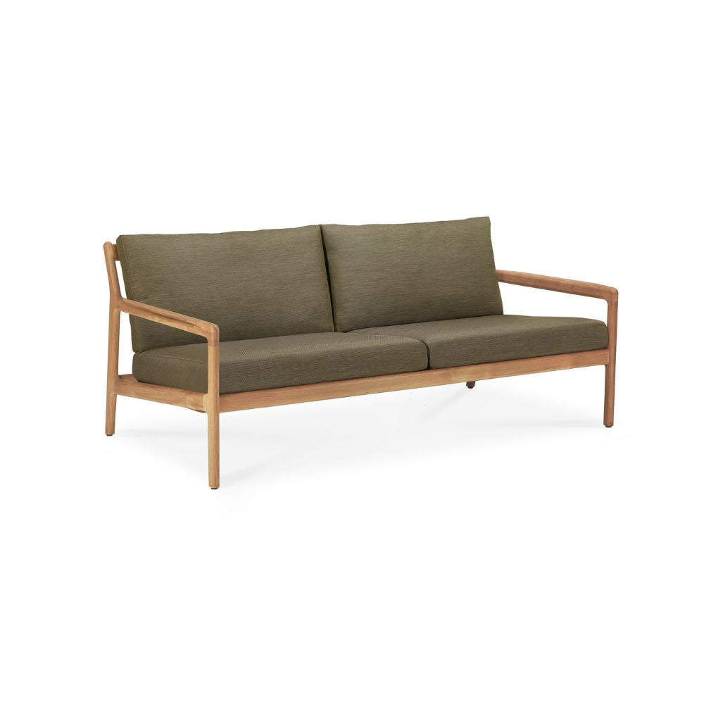 Ethnicraft Jack Outdoor Sofa 180cm – Teak Outdoor Sofa (1.8 m) with Deep Seat & Weather-Resistant Cushions