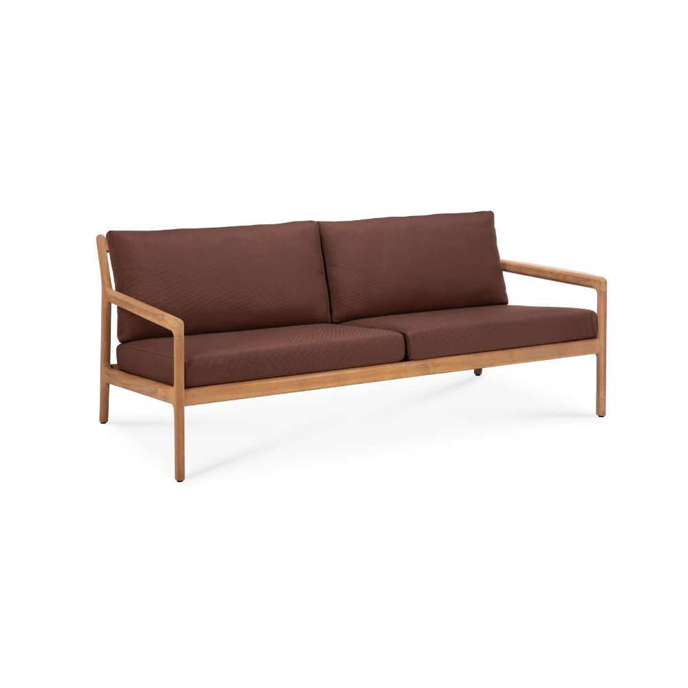 Ethnicraft Jack Outdoor Sofa 180cm – Teak Outdoor Sofa (1.8 m) with Deep Seat & Weather-Resistant Cushions