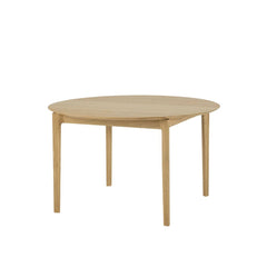 Ethnicraft Bok Round Extending Dining Table — Oak Round Extending Table, Convertible Family Dining