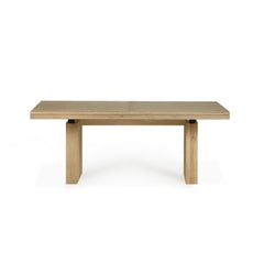 Ethnicraft Double Extendable Oak Dining Table — Solid Oak Extendable Table, Flexible Length for Family Meals