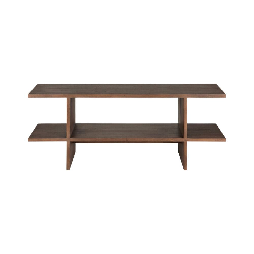 Ethnicraft Kabuki Side Table – Black-Toned Side Table with Graphic Carved Pattern & Modern Silhouette