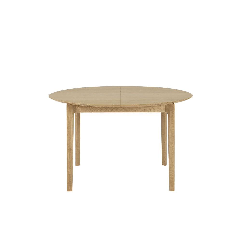 Ethnicraft Bok Round Extending Dining Table — Oak Round Extending Table, Convertible Family Dining