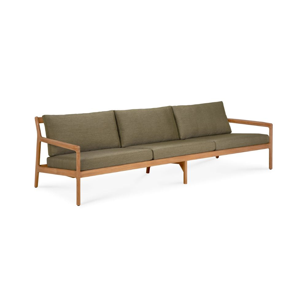 Ethnicraft Jack Outdoor Sofa 265cm – Large Teak Outdoor Sofa (2.65 m) with Modular Design & Cushions