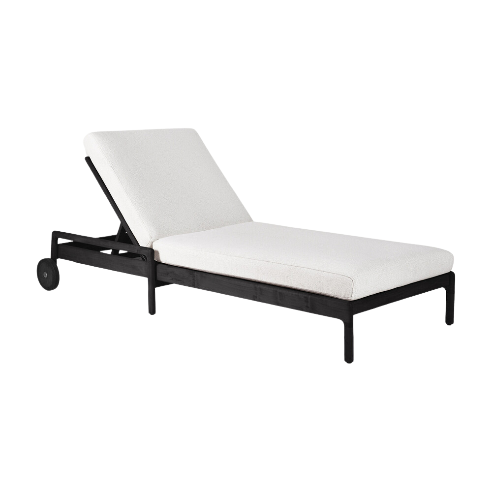 Ethnicraft Jack Outdoor Adjustable Lounger – Teak Wood with Quick-Dry Cushion & Adjustable Recline