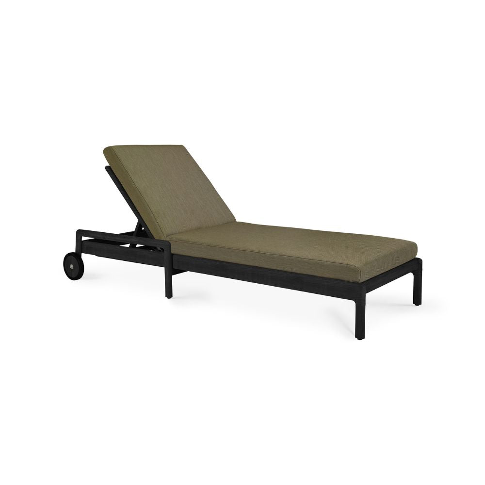 Ethnicraft Jack Outdoor Adjustable Lounger – Teak Wood with Quick-Dry Cushion & Adjustable Recline