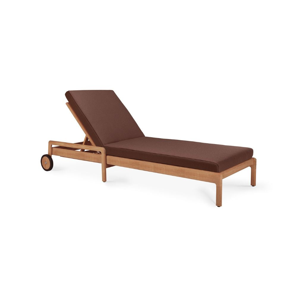 Ethnicraft Jack Outdoor Adjustable Lounger – Teak Wood with Quick-Dry Cushion & Adjustable Recline