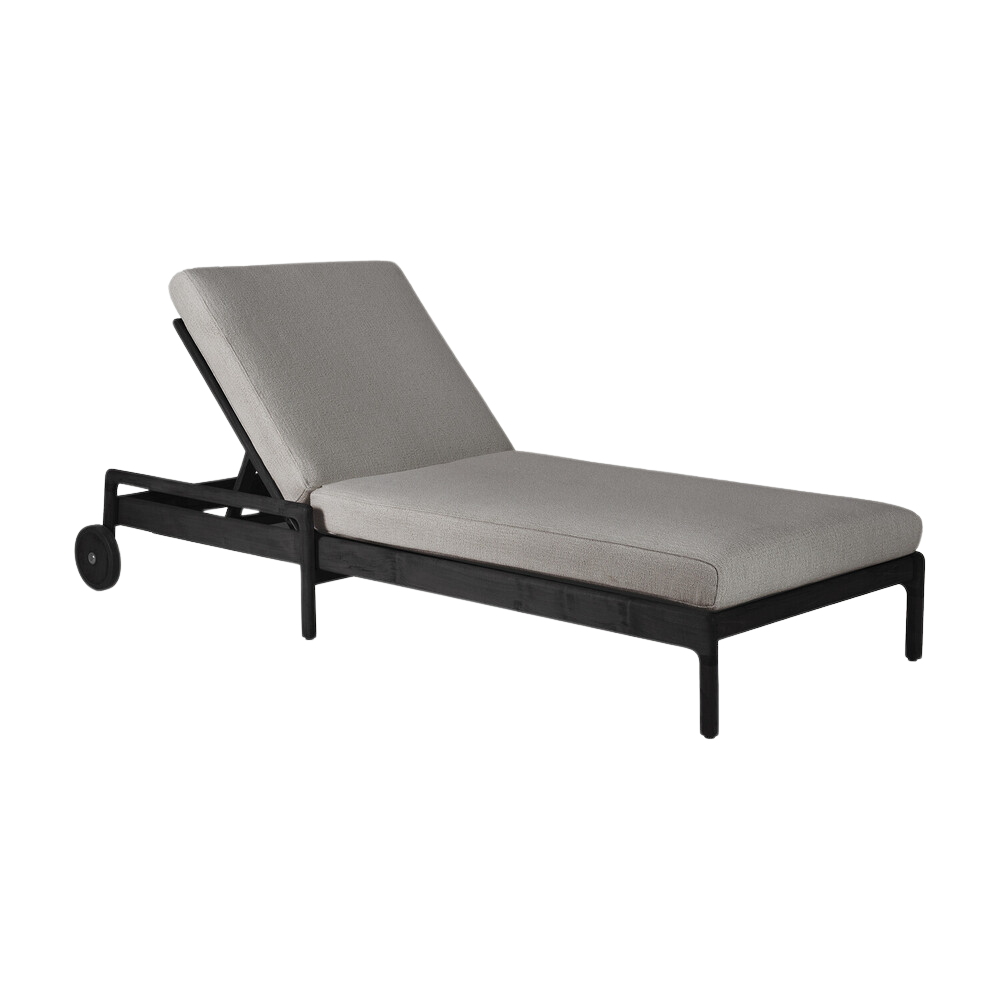 Ethnicraft Jack Outdoor Adjustable Lounger – Teak Wood with Quick-Dry Cushion & Adjustable Recline