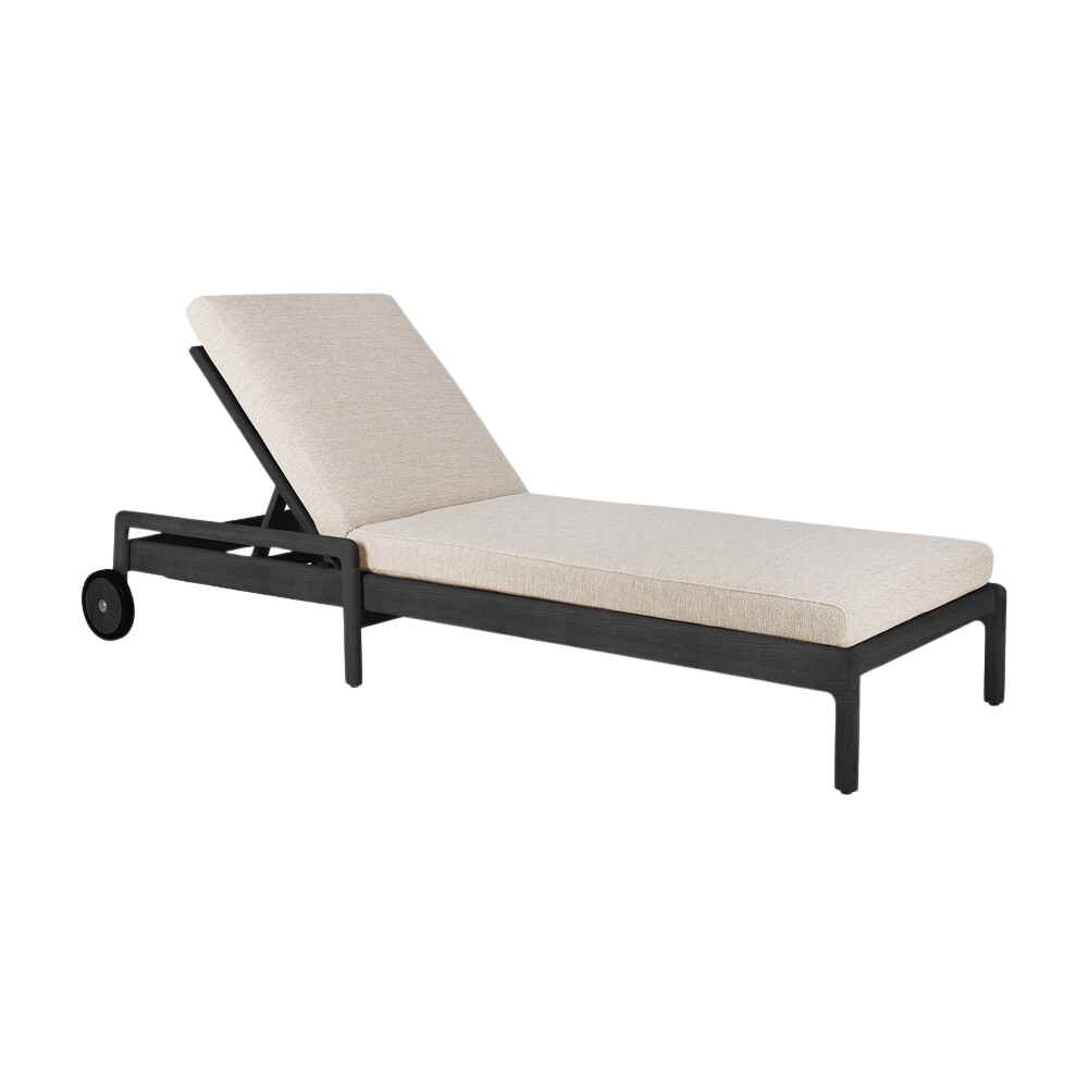 Ethnicraft Jack Outdoor Adjustable Lounger – Teak Wood with Quick-Dry Cushion & Adjustable Recline