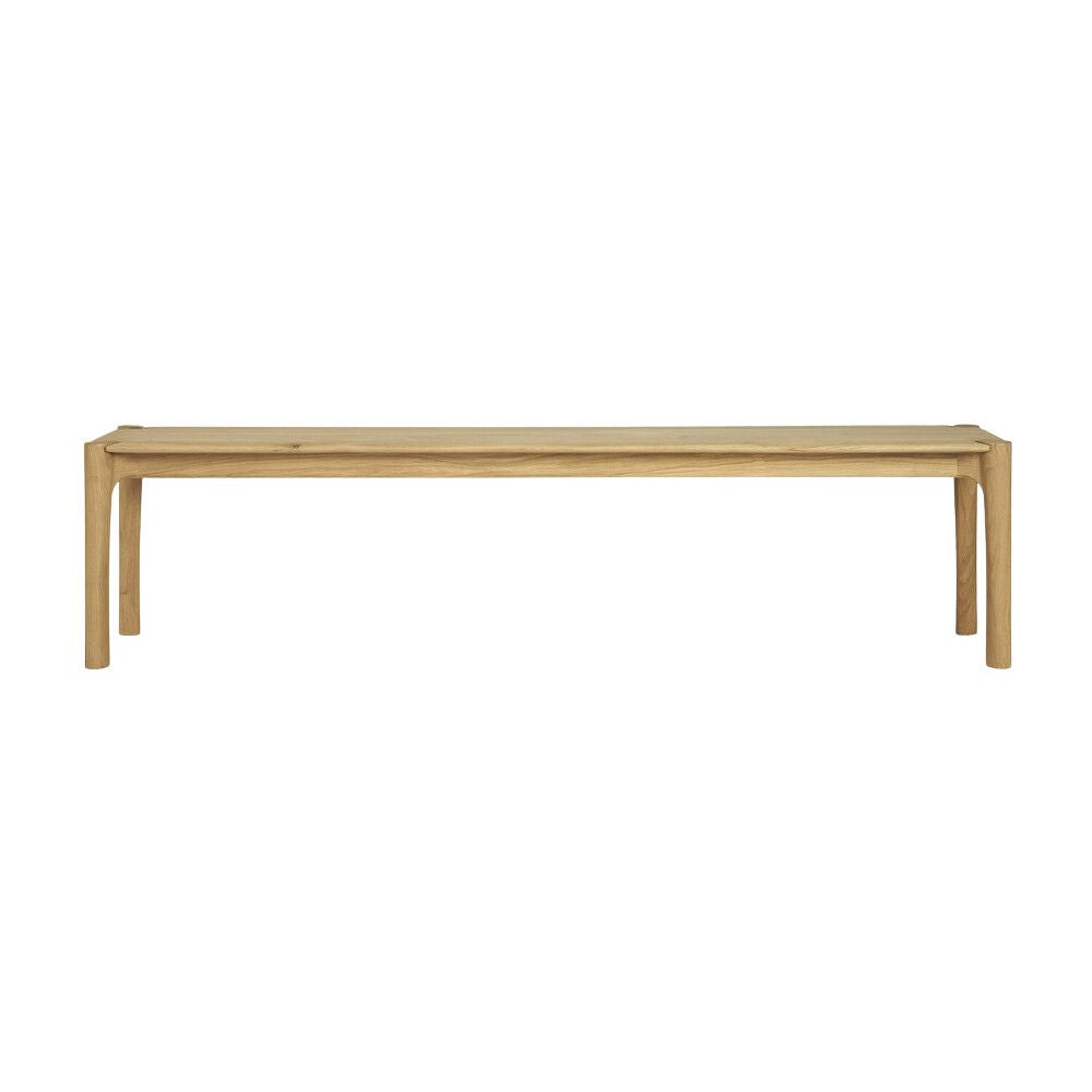 Ethnicraft PI Bench Oak – Solid Oak Bench with Sculpted Curved Seat & Minimalist Profile