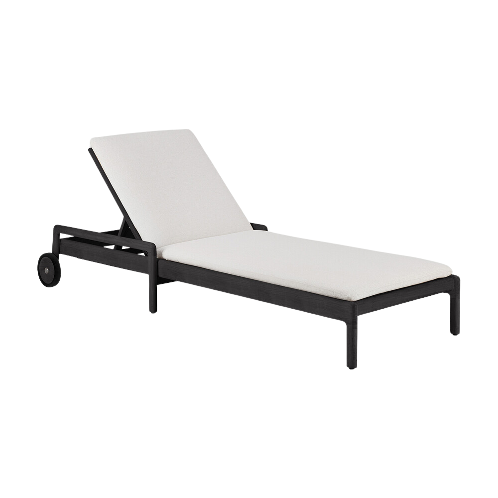 Ethnicraft Jack Outdoor Adjustable Lounger – Teak Wood with Quick-Dry Cushion & Adjustable Recline