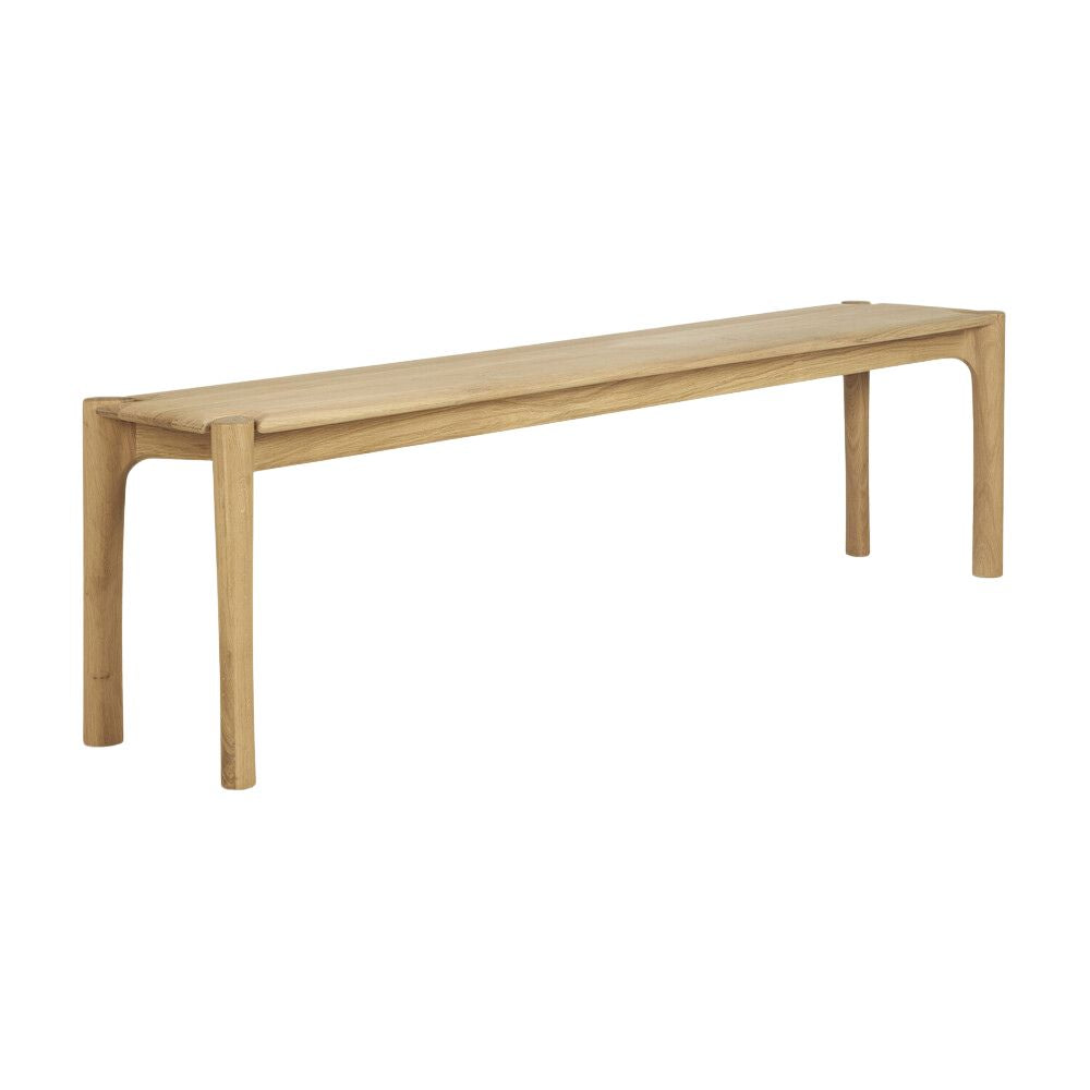 Ethnicraft PI Bench Oak – Solid Oak Bench with Sculpted Curved Seat & Minimalist Profile