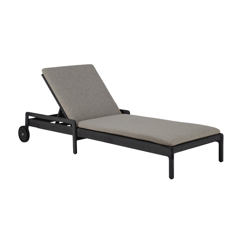 Ethnicraft Jack Outdoor Adjustable Lounger – Teak Wood with Quick-Dry Cushion & Adjustable Recline