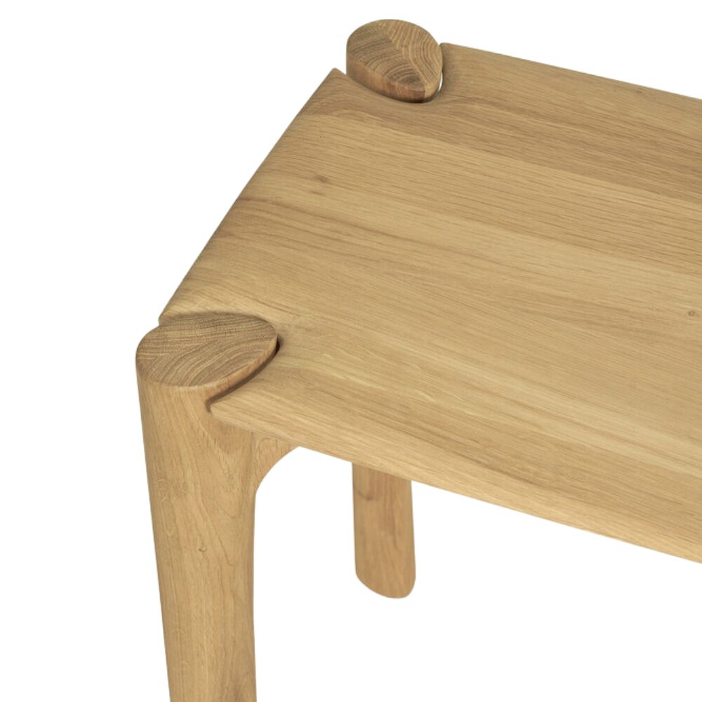 Ethnicraft PI Bench Oak – Solid Oak Bench with Sculpted Curved Seat & Minimalist Profile