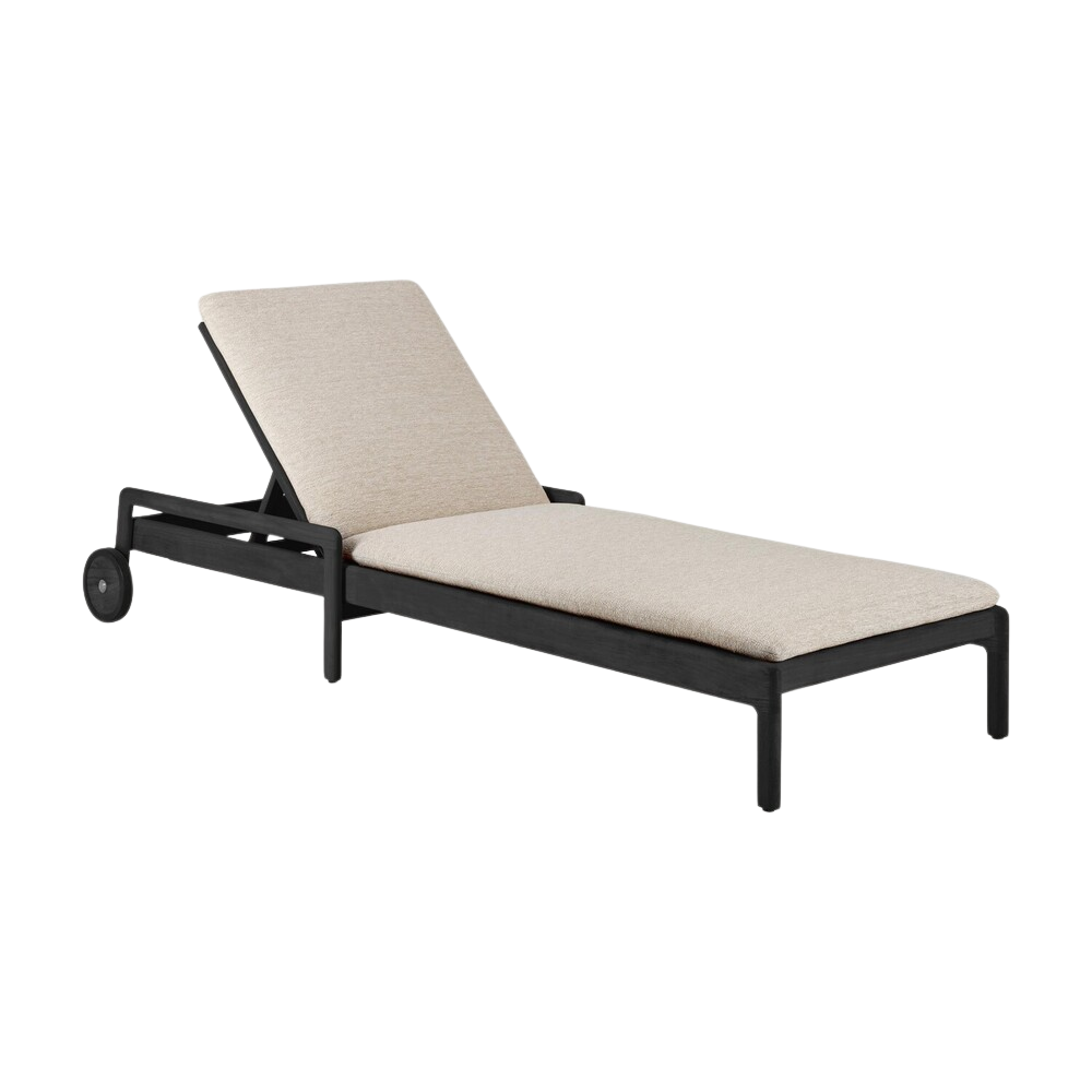 Ethnicraft Jack Outdoor Adjustable Lounger – Teak Wood with Quick-Dry Cushion & Adjustable Recline