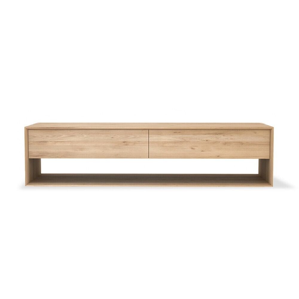 Ethnicraft Nordic TV Cupboard – Minimalist Oak TV Cabinet With Clean Straight Profile & Slim Legs