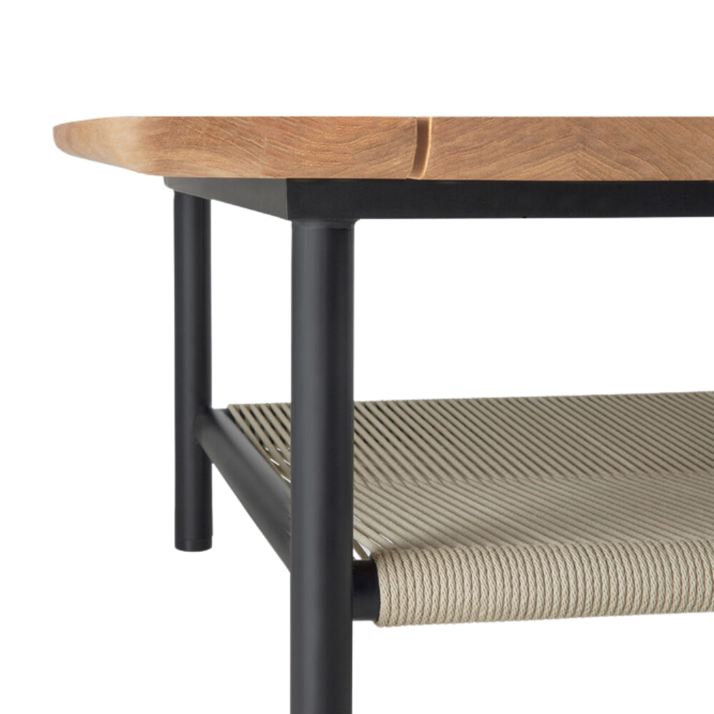 Ethnicraft Corbey Outdoor Coffee Table – Lightweight Aluminium Coffee Table with Modern Sculpted Shape