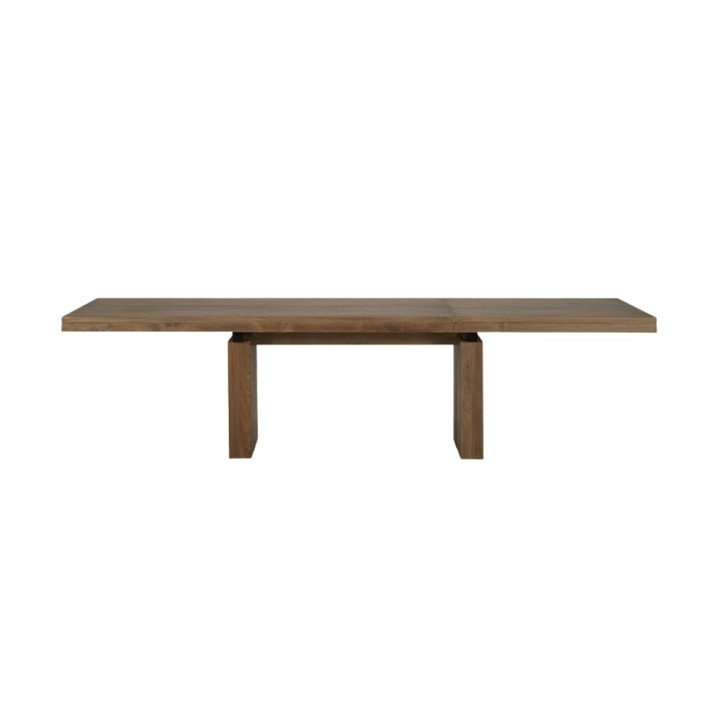 Ethnicraft Double Extendable Oak Dining Table — Solid Oak Extendable Table, Flexible Length for Family Meals