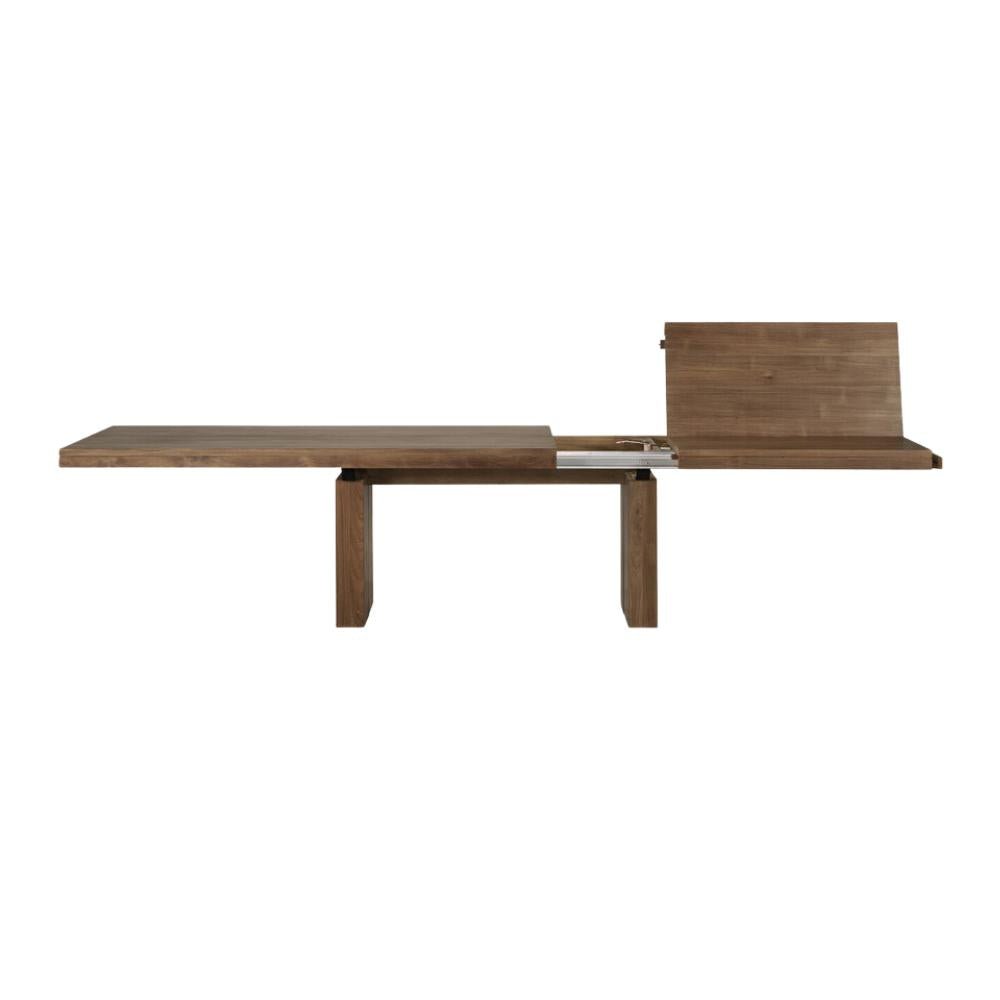 Ethnicraft Double Extendable Oak Dining Table — Solid Oak Extendable Table, Flexible Length for Family Meals