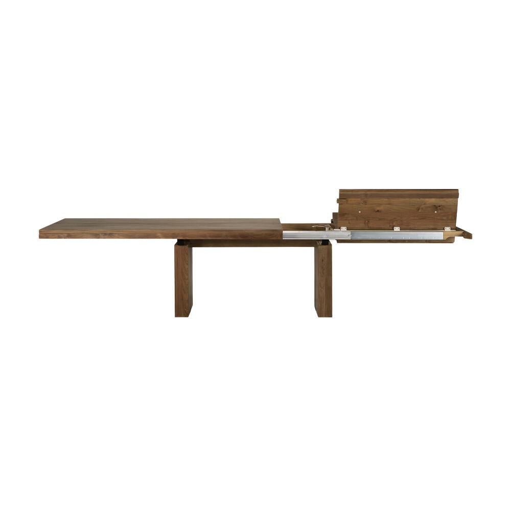 Ethnicraft Double Extendable Oak Dining Table — Solid Oak Extendable Table, Flexible Length for Family Meals