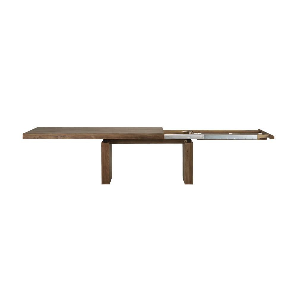 Ethnicraft Double Extendable Oak Dining Table — Solid Oak Extendable Table, Flexible Length for Family Meals