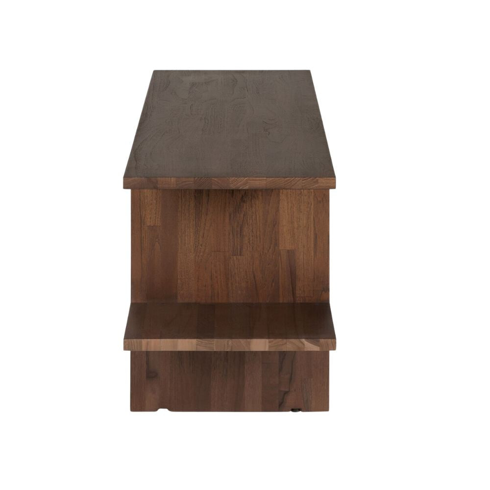 Ethnicraft Kabuki Side Table – Black-Toned Side Table with Graphic Carved Pattern & Modern Silhouette