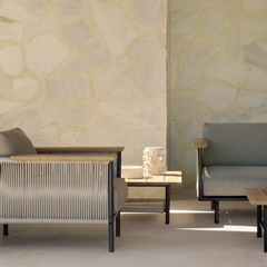 Ethnicraft Corbey Outdoor Coffee Table – Lightweight Aluminium Coffee Table with Modern Sculpted Shape