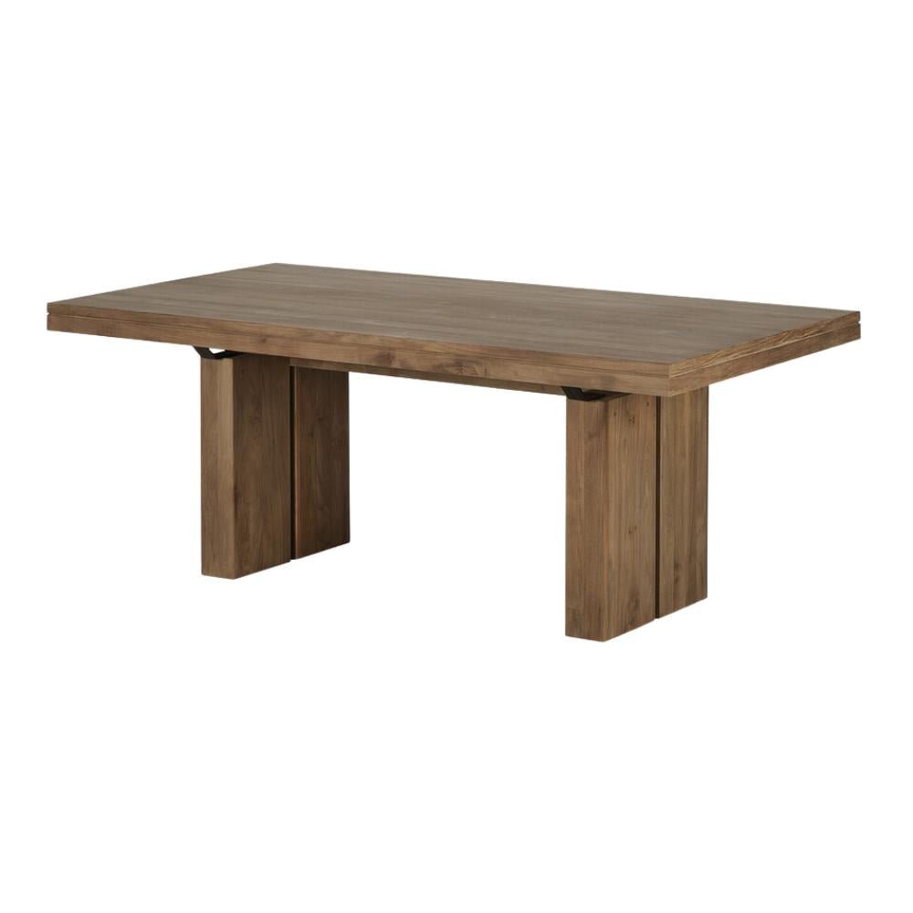 Ethnicraft Double Extendable Oak Dining Table — Solid Oak Extendable Table, Flexible Length for Family Meals