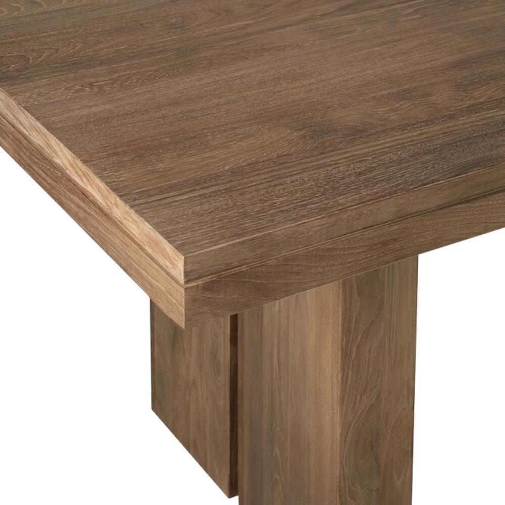 Ethnicraft Double Extendable Oak Dining Table — Solid Oak Extendable Table, Flexible Length for Family Meals