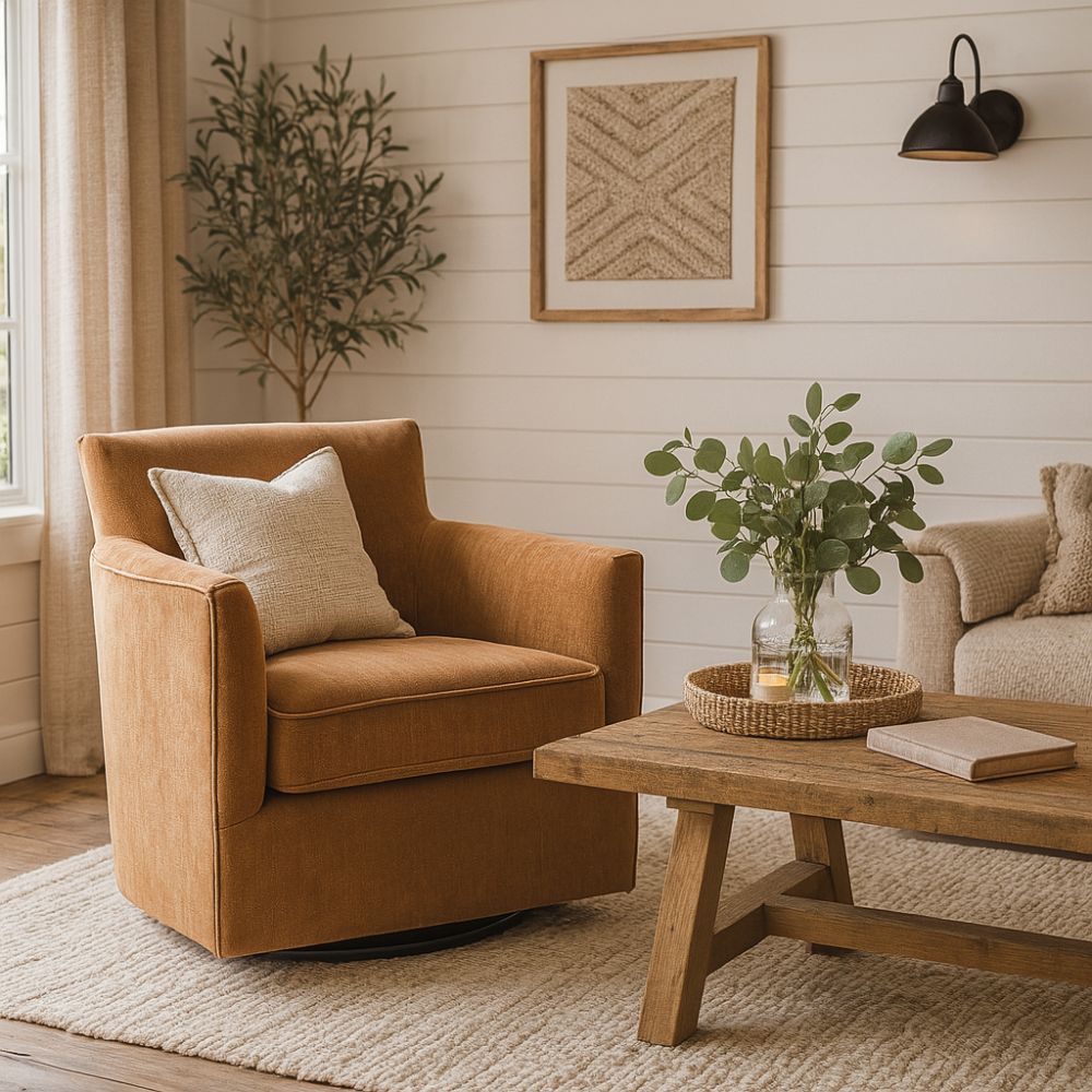 Everly Plush Swivel Armchair