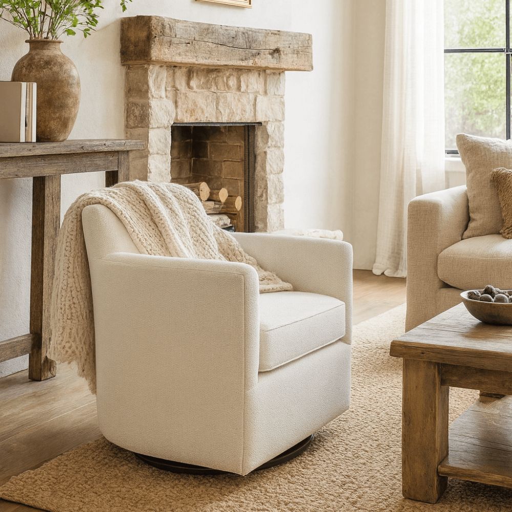 Everly Plush Swivel Armchair