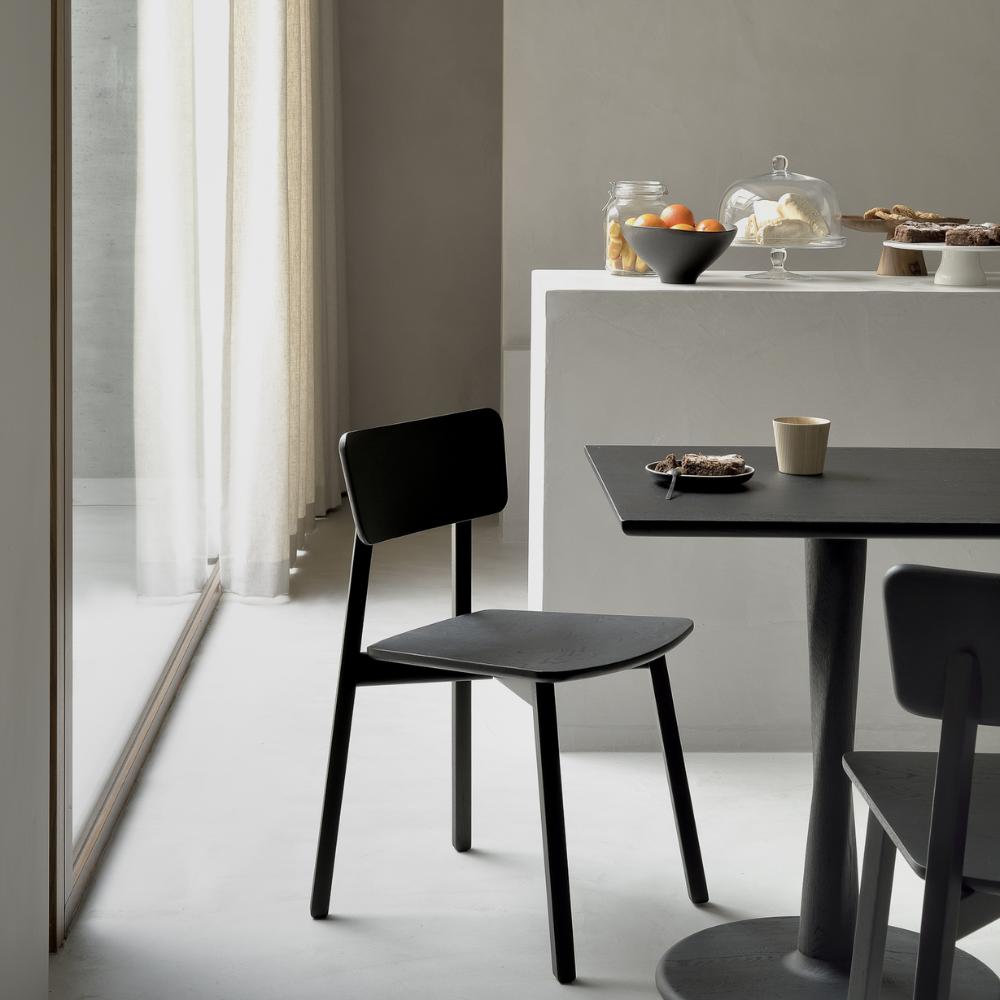Ethnicraft Casale Dining Chair – Sleek Oak Dining Chair with Slim Angled Legs