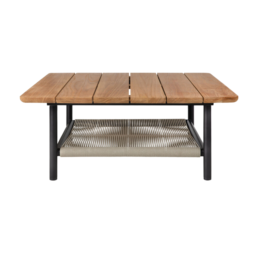 Ethnicraft Corbey Outdoor Coffee Table – Lightweight Aluminium Coffee Table with Modern Sculpted Shape