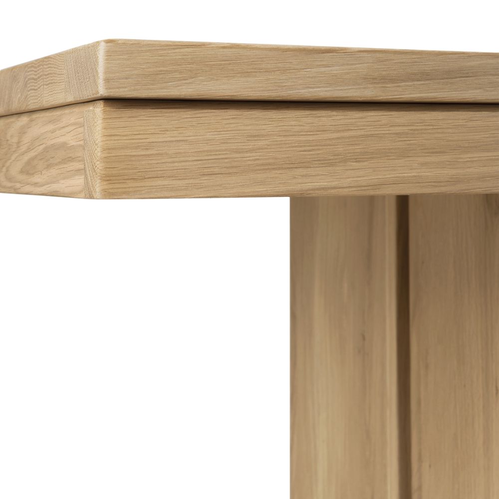 Ethnicraft Double Extendable Oak Dining Table — Solid Oak Extendable Table, Flexible Length for Family Meals