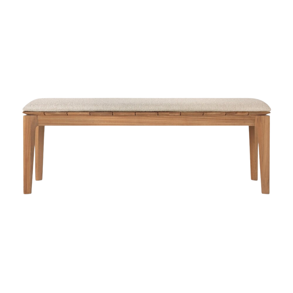Ethnicraft Bok Outdoor Bench – Teak Outdoor Bench with Iconic Slim Arched Frame & Minimalist Lines