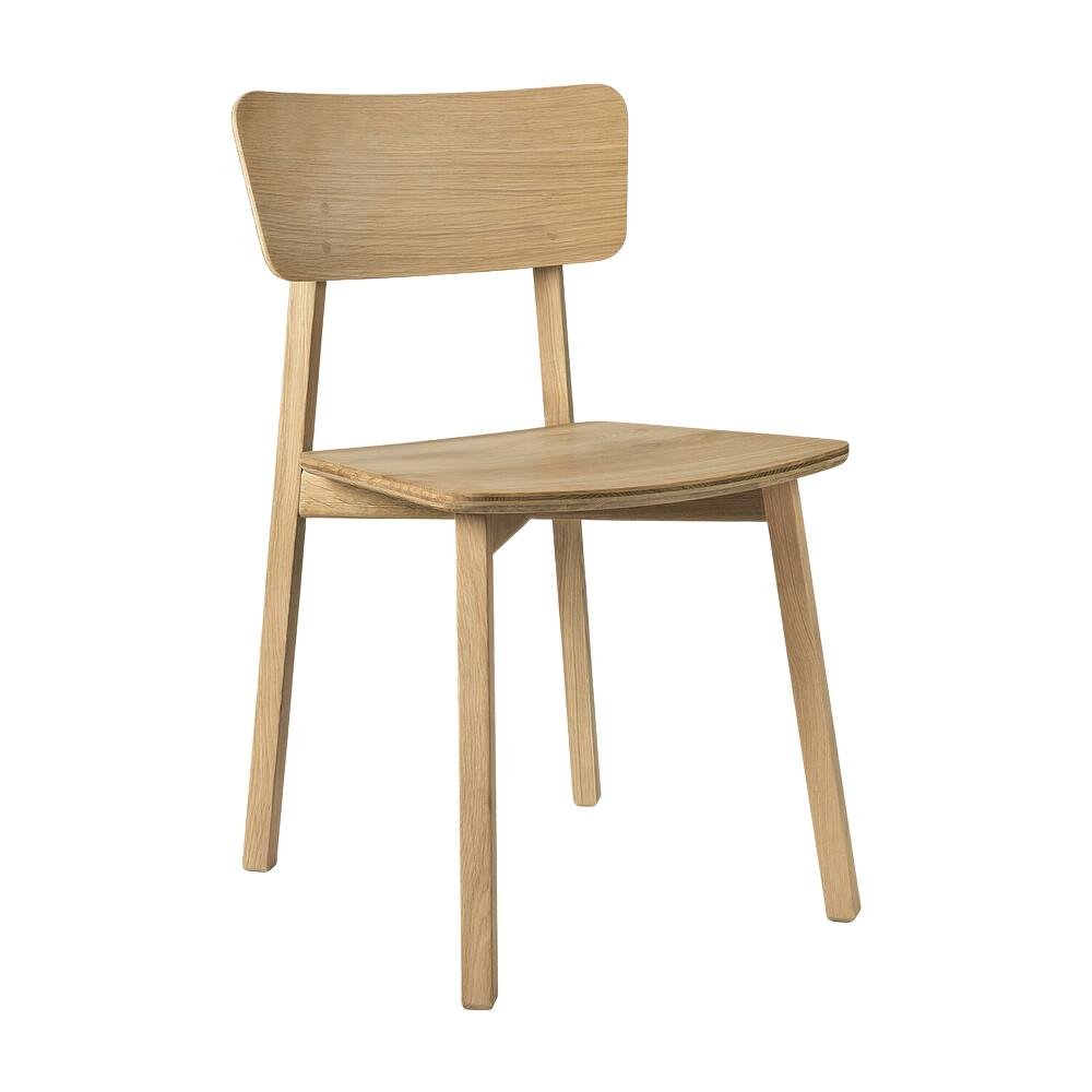 Ethnicraft Casale Dining Chair – Sleek Oak Dining Chair with Slim Angled Legs