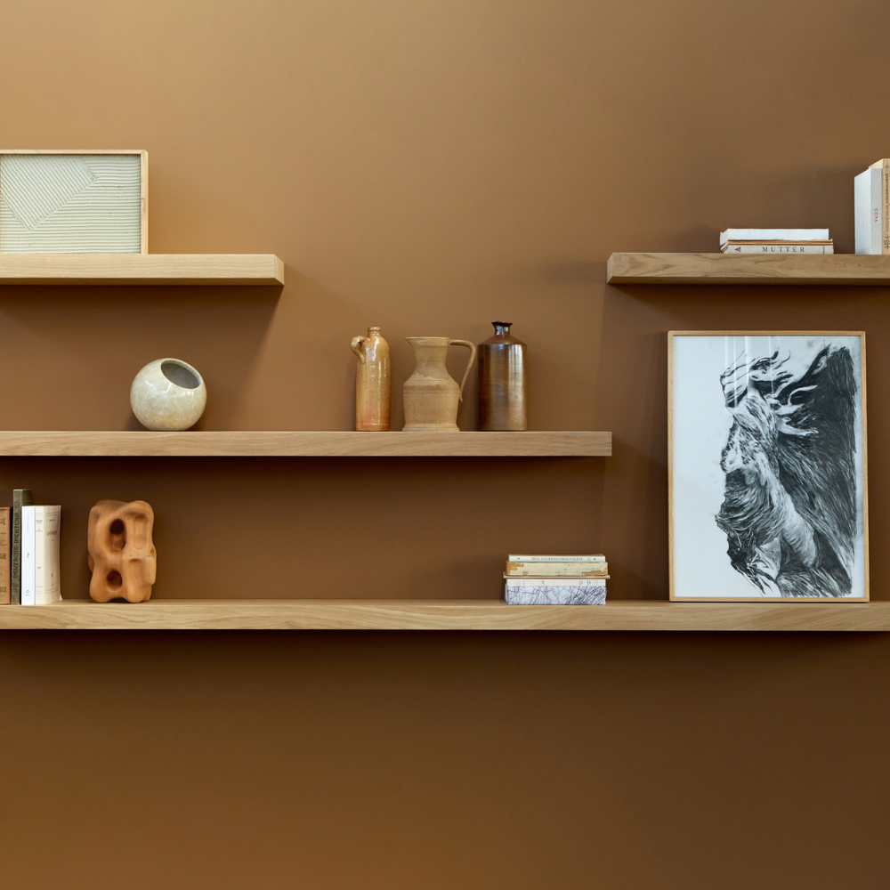 Ethnicraft Wall Shelf – Solid Wood Floating Wall Shelf with Minimalist Clean-Edge Profile