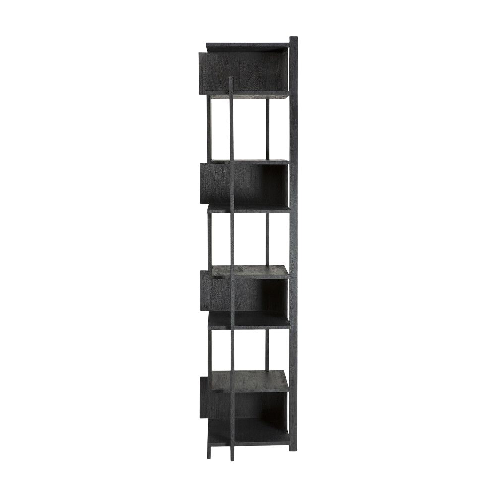Ethnicraft Abstract Column – Sculptural Wooden Column Décor Piece with Geometric Carving