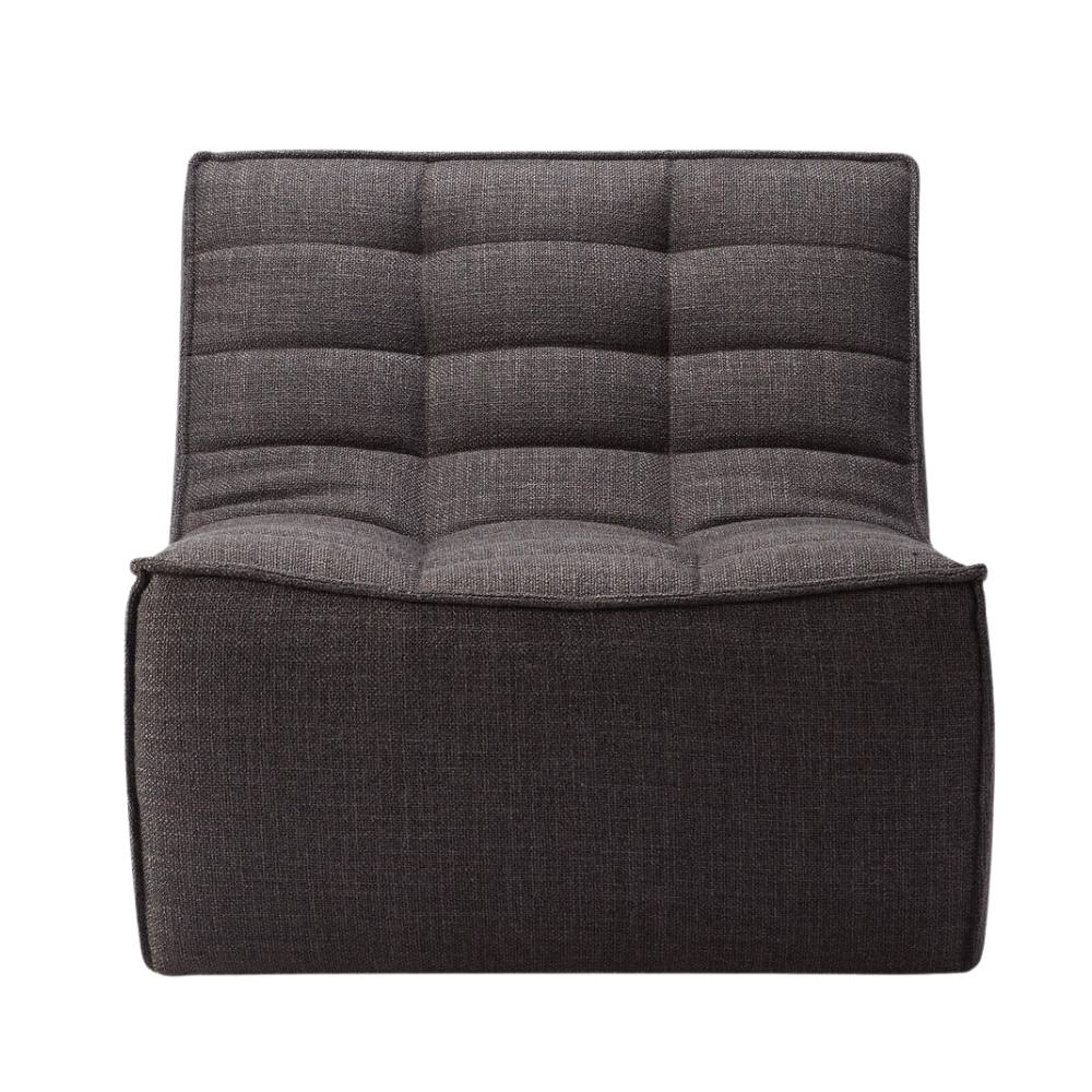 Ethnicraft N701 Modular 1 to 3 Seater Sofa - Stain-Resistant Leather & Memory Foam Comfort - Dark Grey