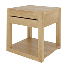 Ethnicraft Azur Bedside Table – Solid Wood Bedside Table with Curved Front & Sleek Scandinavian Lines
