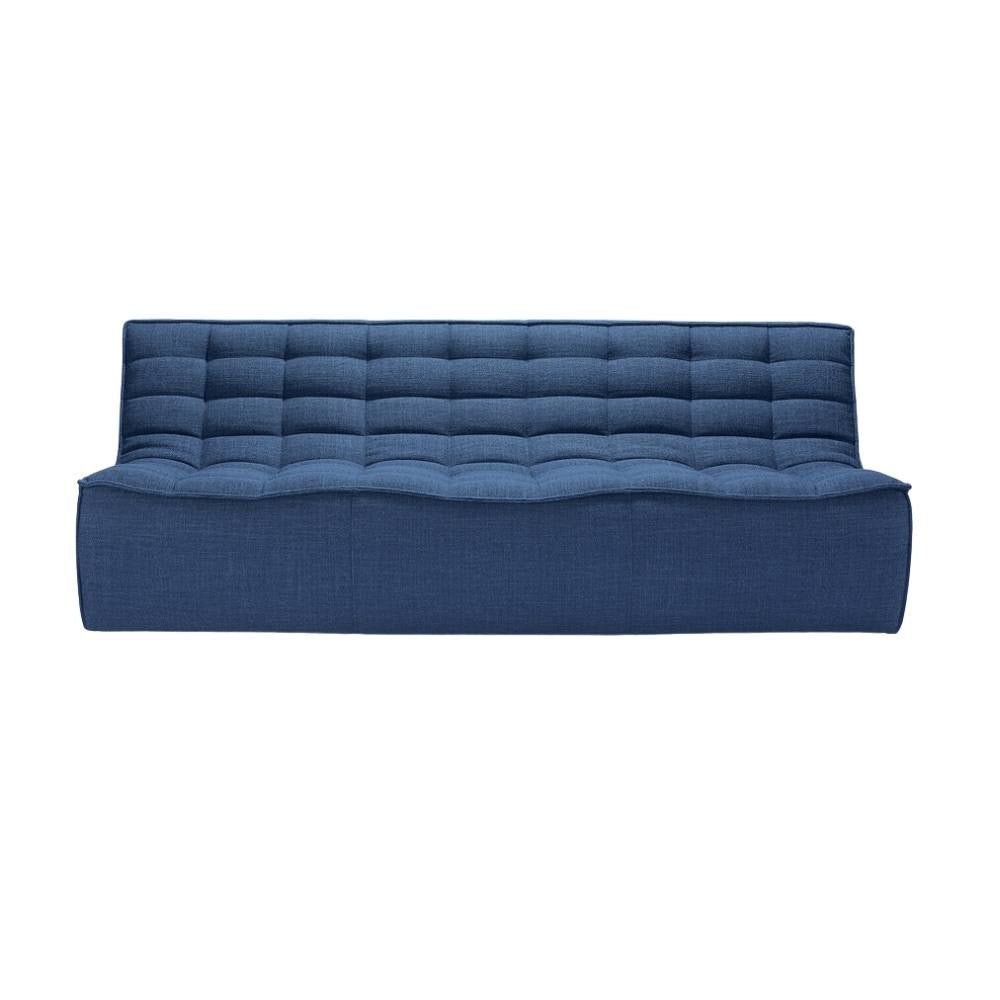 Ethnicraft N701 Modular 1 to 3 Seater Sofa - Stain-Resistant Leather & Memory Foam Comfort - Blue