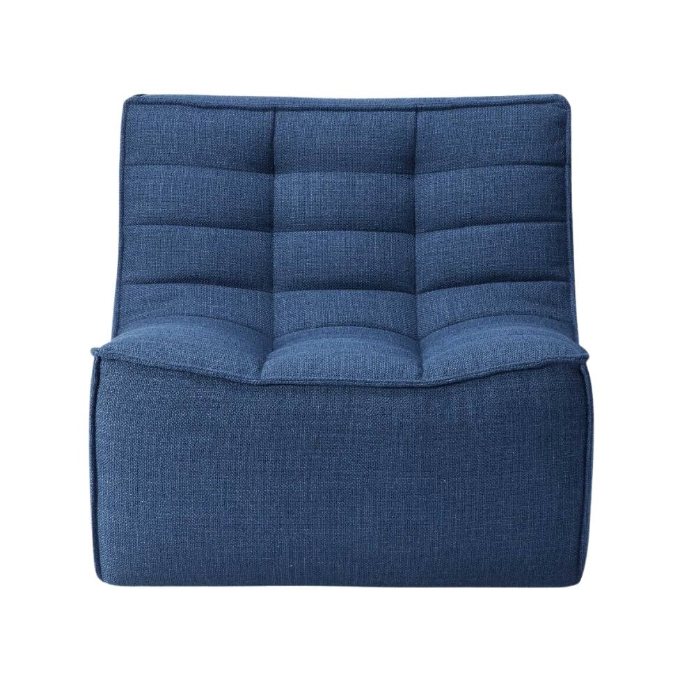 Ethnicraft N701 Modular 1 to 3 Seater Sofa - Stain-Resistant Leather & Memory Foam Comfort - Blue