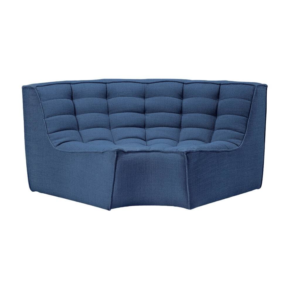 Ethnicraft N701 Modular 1 to 3 Seater Sofa - Stain-Resistant Leather & Memory Foam Comfort - Blue