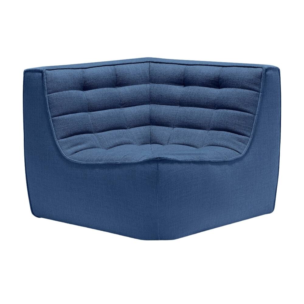 Ethnicraft N701 Modular 1 to 3 Seater Sofa - Stain-Resistant Leather & Memory Foam Comfort - Blue