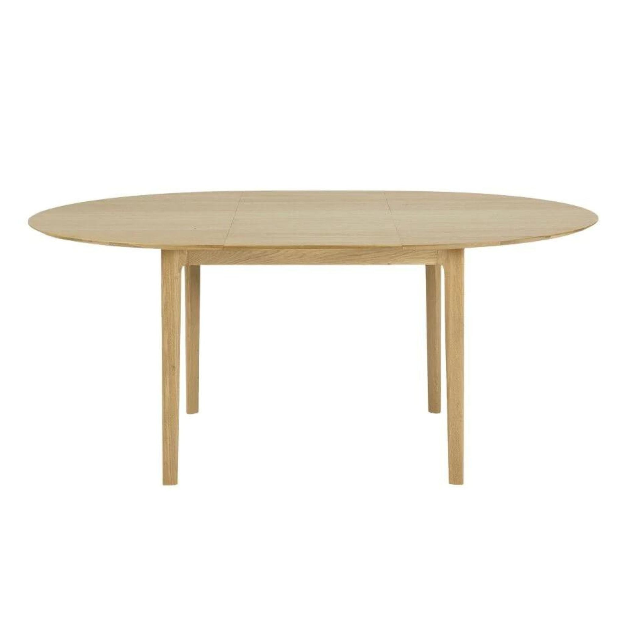 Ethnicraft Bok Round Extending Dining Table — Oak Round Extending Table, Convertible Family Dining
