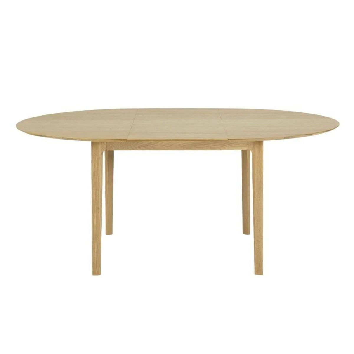 Ethnicraft Bok Round Extending Dining Table — Oak Round Extending Table, Convertible Family Dining