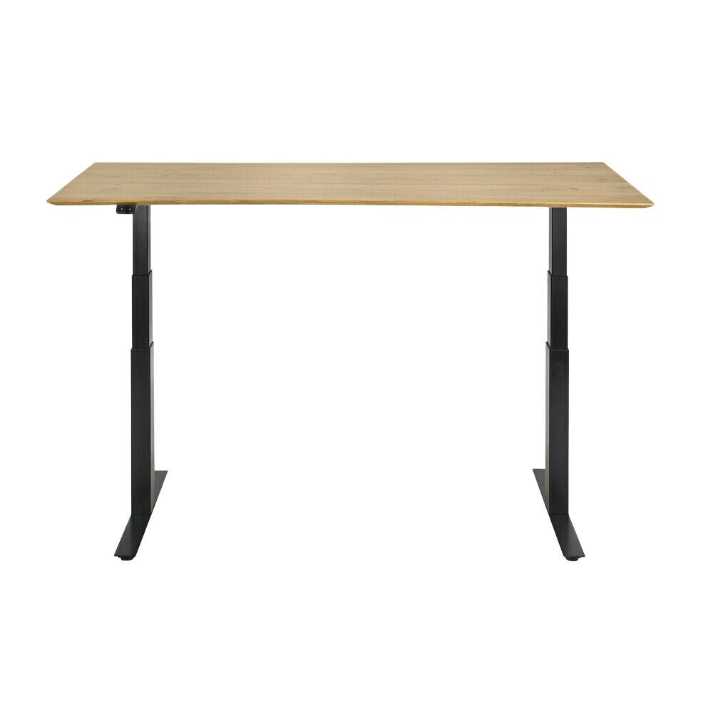 Ethnicraft Bok Adjustable Desk – Height-Adjustable Solid Wood Desk with Scandinavian Minimalist Legs