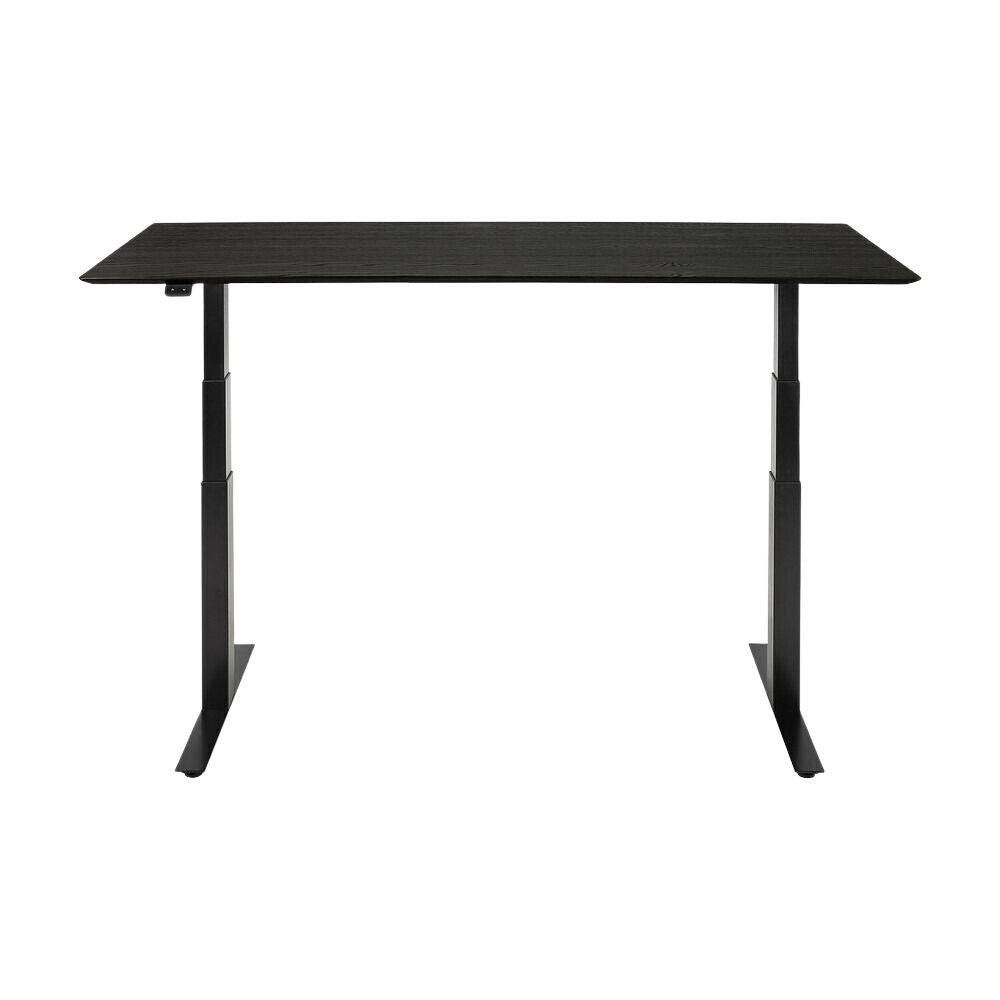 Ethnicraft Bok Adjustable Desk – Height-Adjustable Solid Wood Desk with Scandinavian Minimalist Legs