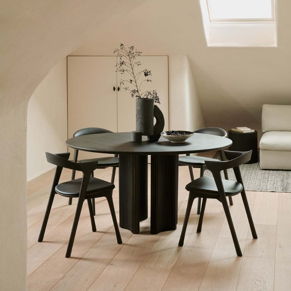 Ethnicraft Bok Dining Chair Cushioned – Upholstered Oak Dining Chair with Iconic Curved Backrest