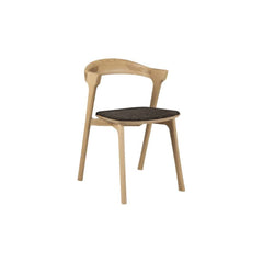 Ethnicraft Bok Dining Chair Cushioned – Upholstered Oak Dining Chair with Iconic Curved Backrest