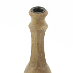 Candle holder - wood matt dark brown